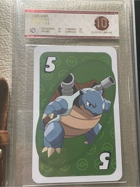 Authentic Pokemon blastoise uno card graded 10